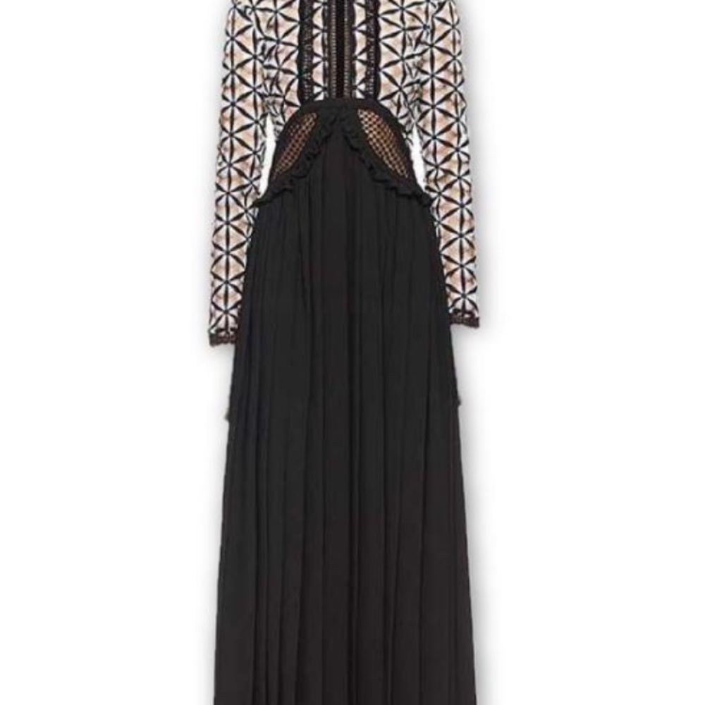 Self Portrait Guipure Maxi Dress